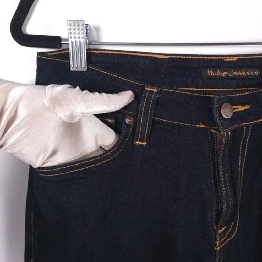 Nudie‎ Jeans ORGANIC COTTON Skinny Lin Dry Deep Orange 1005149 Size 30x30